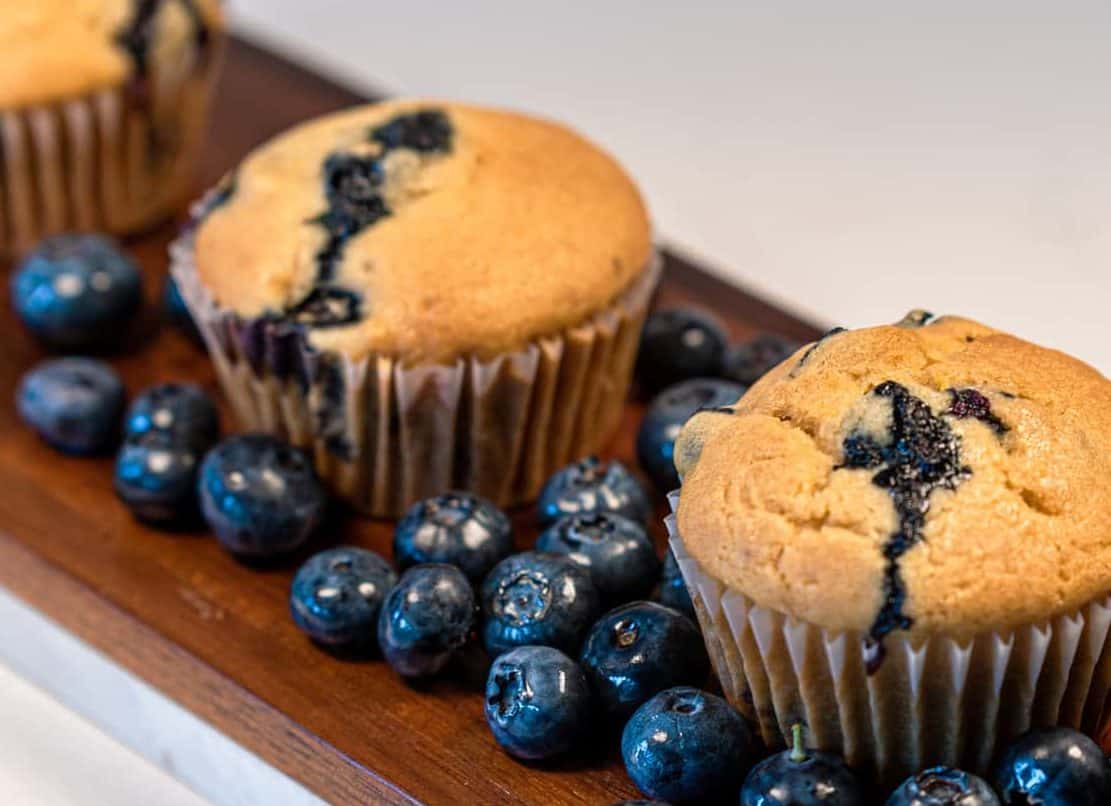 Vegan blueberry muffins.