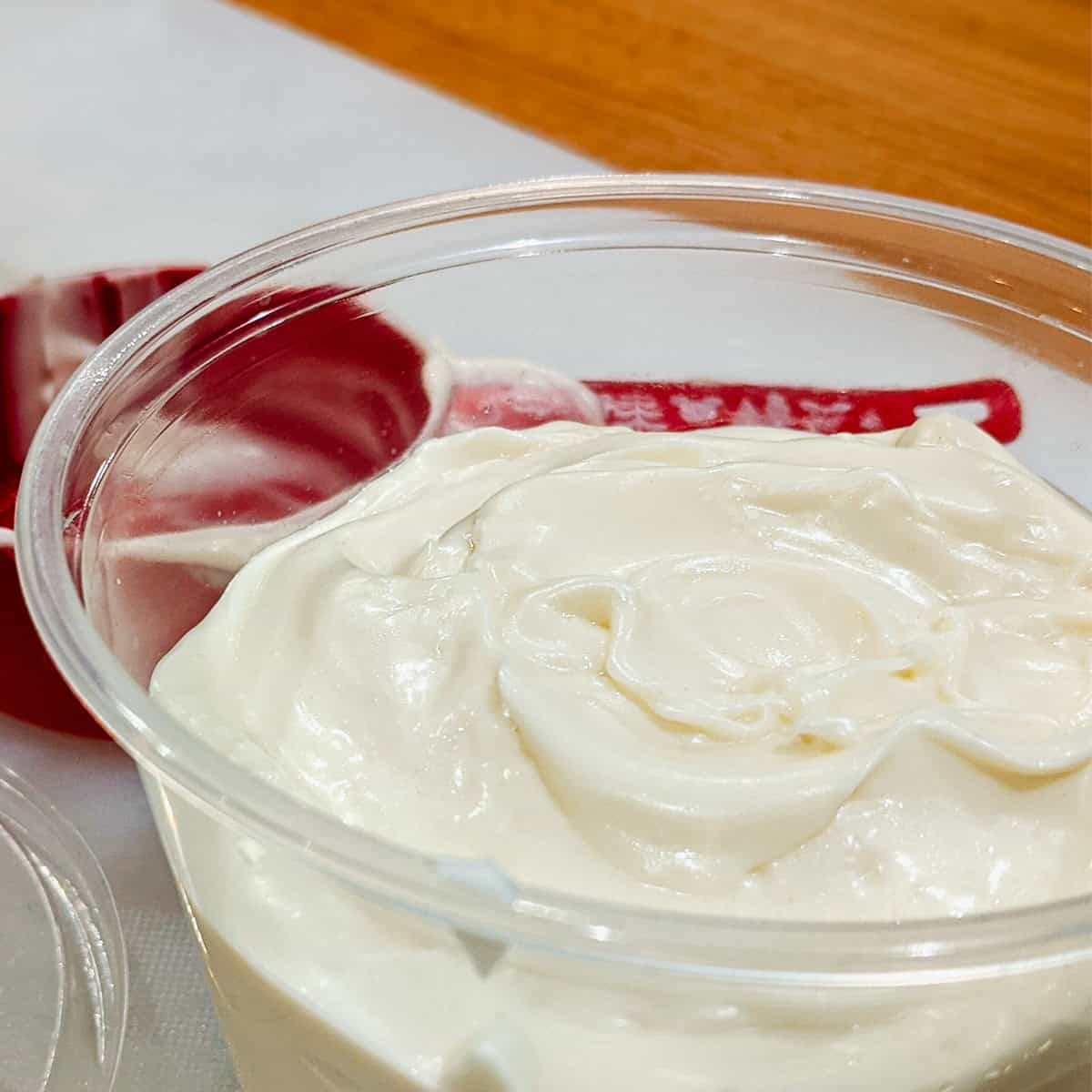 close view of vegan mayo