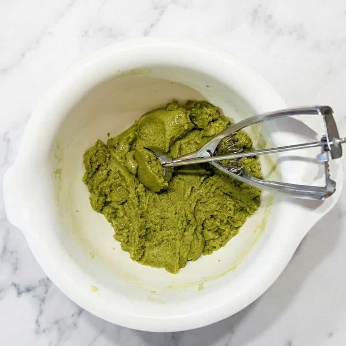 vegan matcha cookie dough.