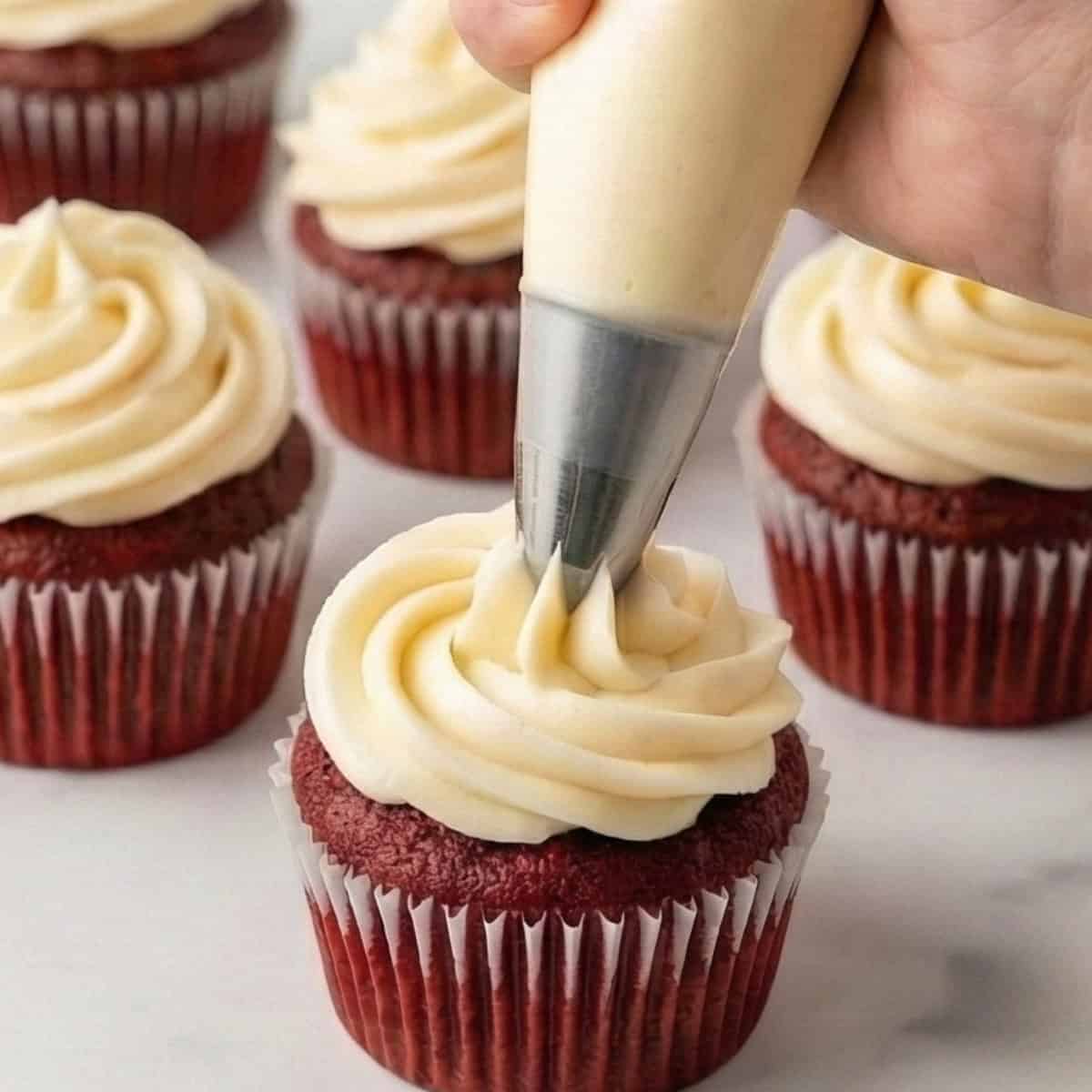 frosting vegan red velvet cupcakes