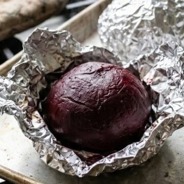 roasted beet in foil