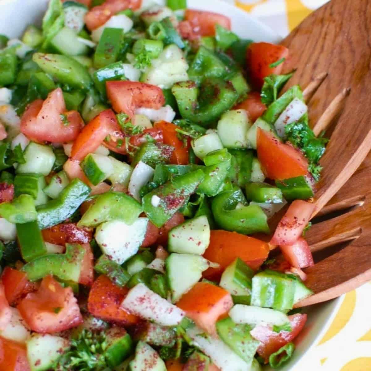 Lebanese salad in a bowl.