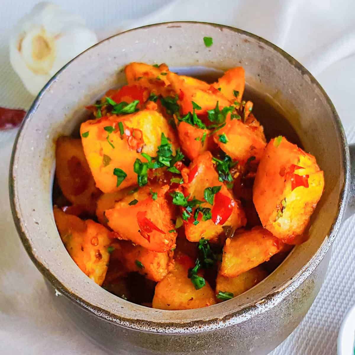 A dish of batata harrah.