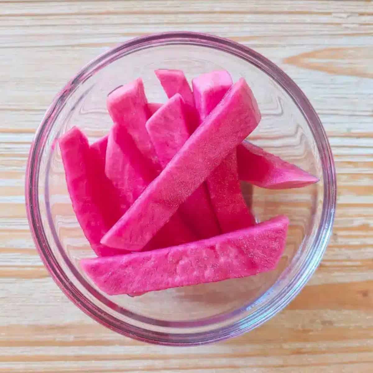 A dish of middle eastern pickles.