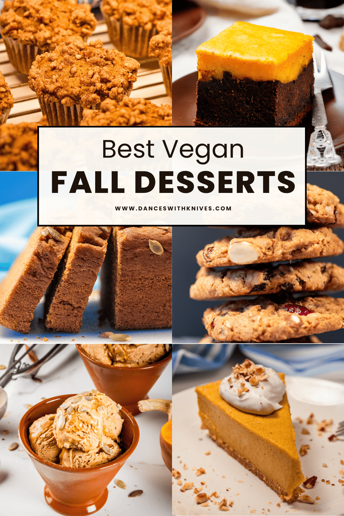 vegan pumpkin muffins, chocolate cake with pumpkin frosting, vegan pumpkin bread, vegan cranberry cookies, vegan pumpkin ice cream, no bake vegan pumpkin cheesecake